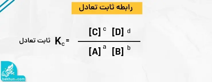 رابطه ثابت تعادل فصل اول شیمی دوازدهم