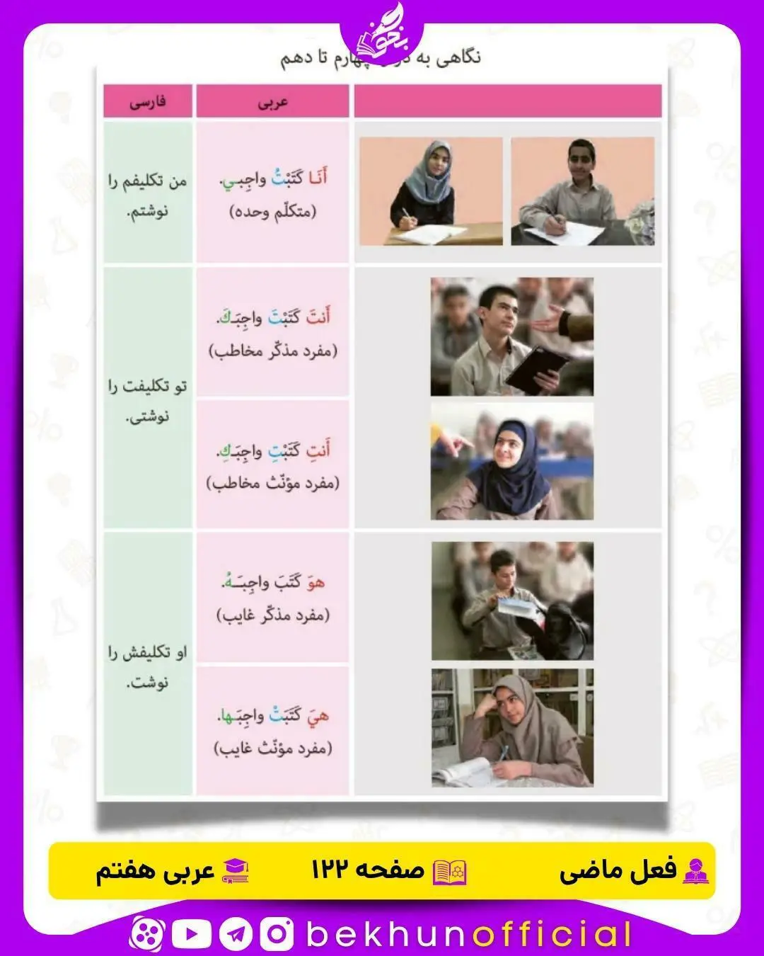 عربی هفتم | فعل ماضی
