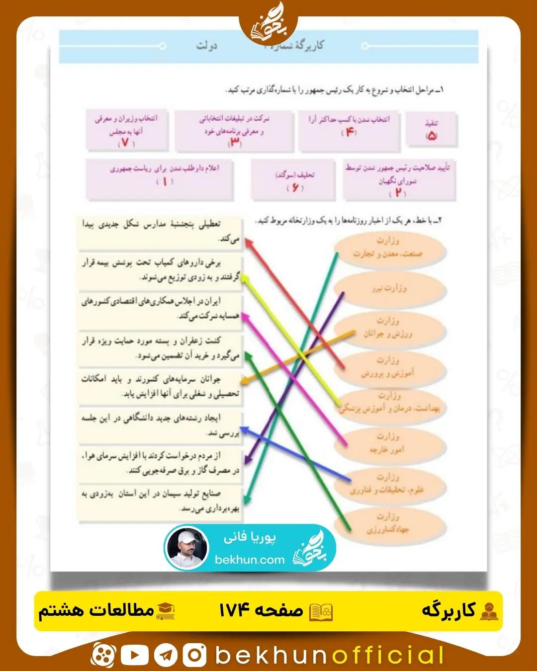 جواب کاربرگههای مطالعات اجتماعی هشتم 20 پاسخ کاربرگۀ شماره 2 صفحه 174 مطالعات اجتماعی هشتم