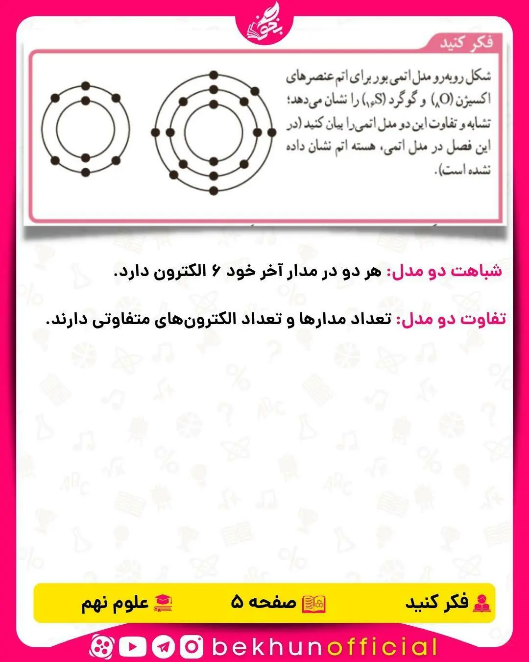فکر کنید صفحه 5 علوم نهم