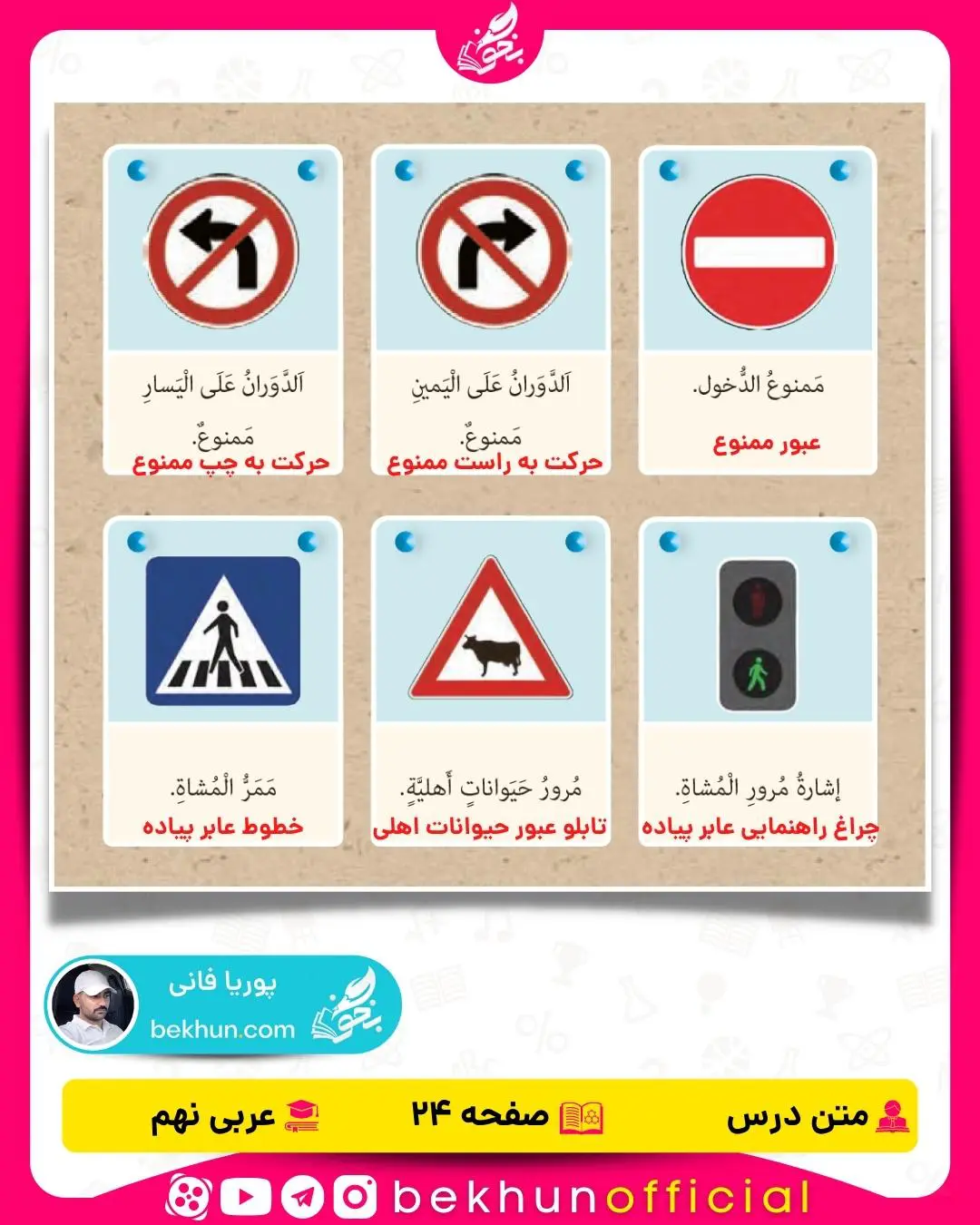 ترجمه درس ۲ عربی نهم
