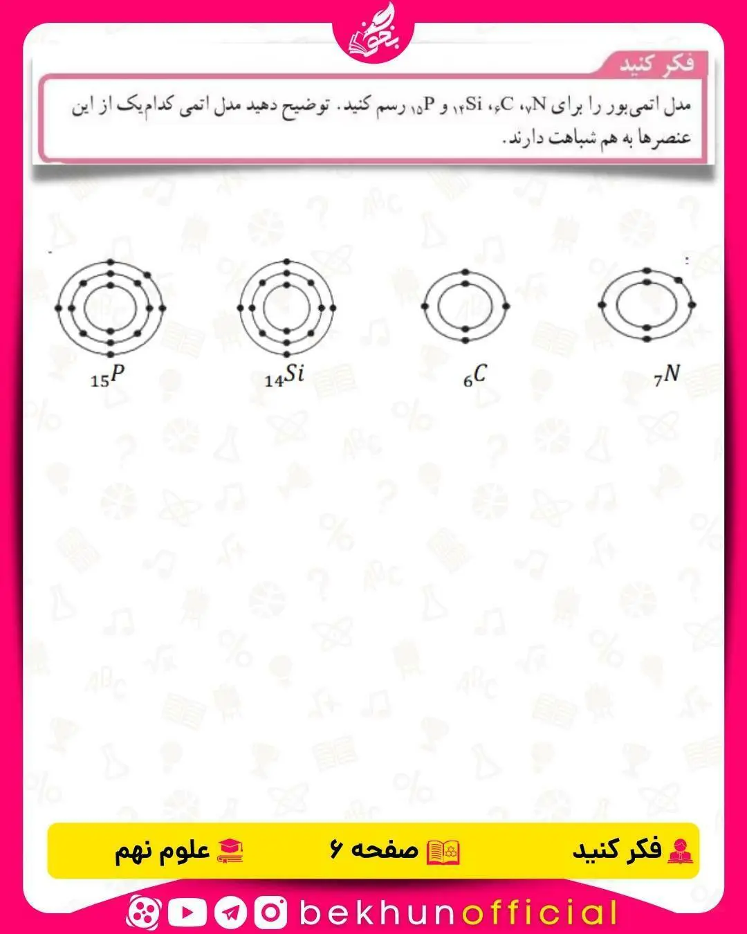 فکر کنید صفحه 6 علوم نهم