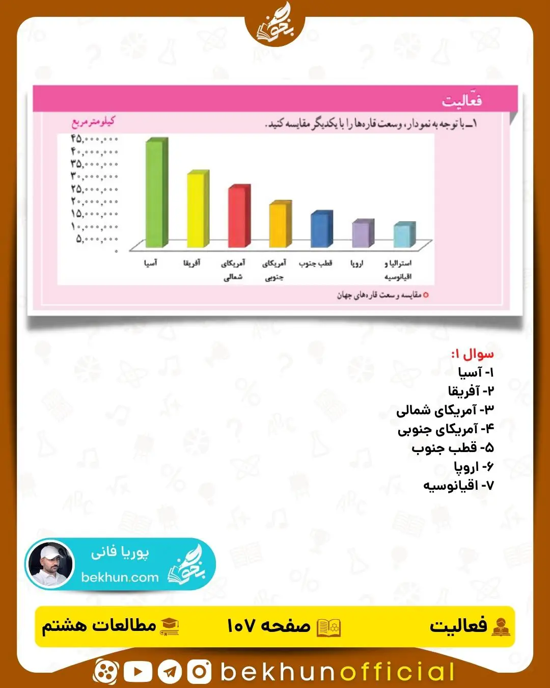 جواب فعالیت صفحه 107 مطالعات اجتماعی هشتم