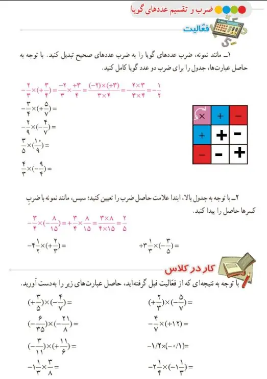 جواب فعالیت صفحه 14 ریاضی هشتم