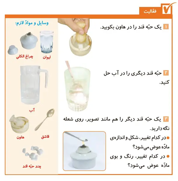 فعالیت صفحه 10 علوم پنجم