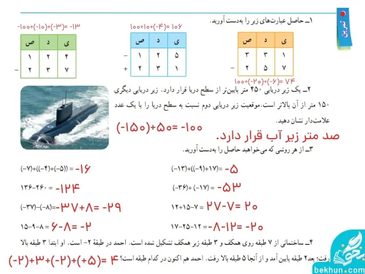 حل صفحه 22 ریاضی هفتم