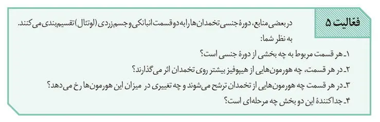 جواب فعالیت 5 صفحه 107 زیست یازدهم