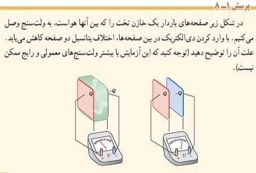 پاسخ پرسش 1-8 فیزیک یازدهم صفحه 31