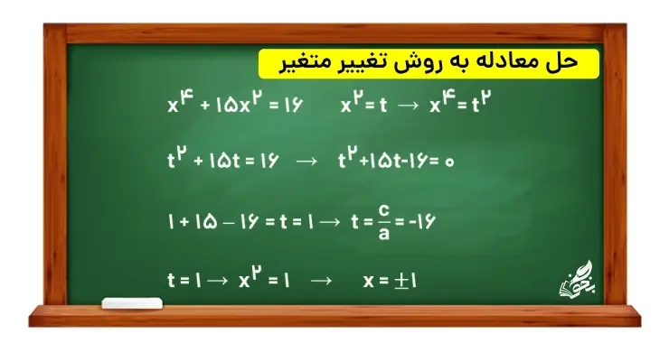 آموزش فصل اول ریاضی یازدهم | روش تغییر متغیر برای حل معادله