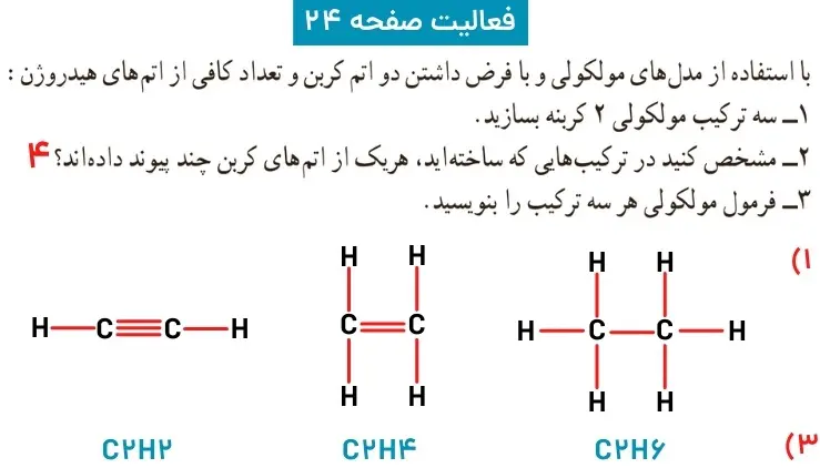 جواب فعالیت صفحه ۲۴ علوم نهم فصل دوم 