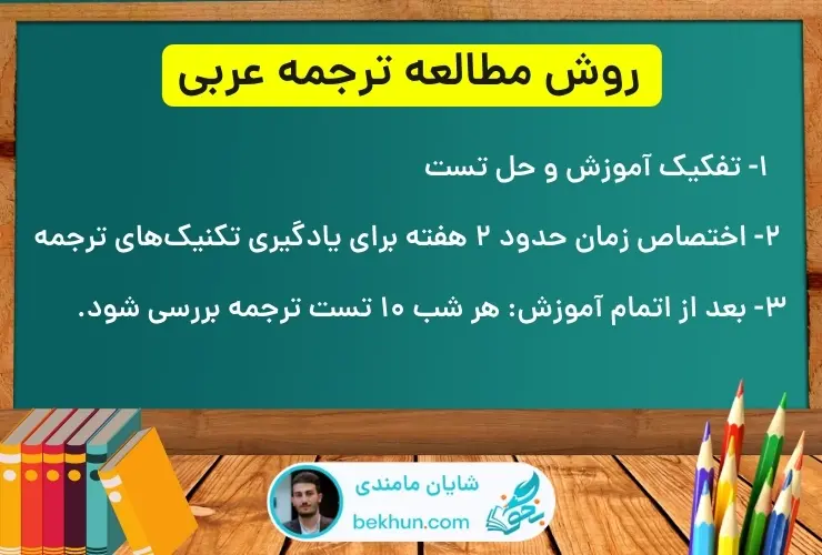 روش مطالعه ترجمه عربی کنکور