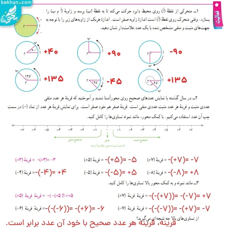 جواب فعالیت صفحه 14 ریاضی هفتم