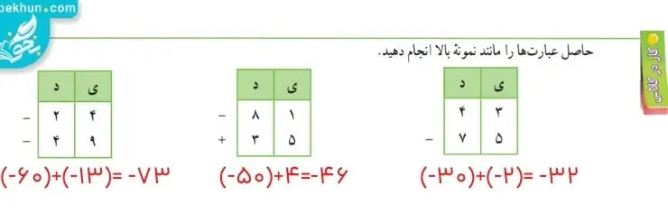 جواب کار در کلاس صفحه 20 ریاضی هفتم
