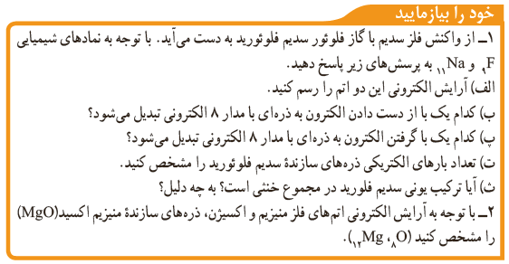 خود را بیازمایید صفحه 19 علوم نهم