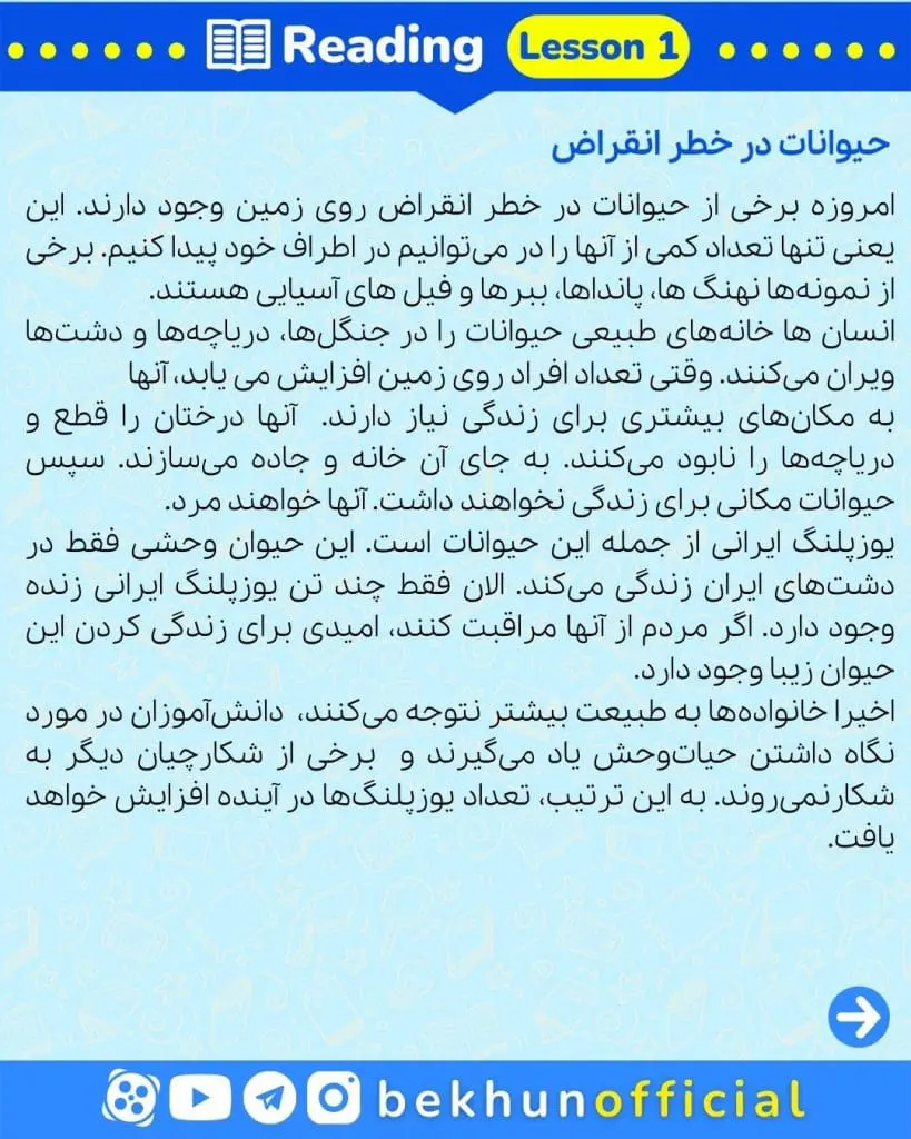 معنی ریدینگ زبان دهم صفحه 22
