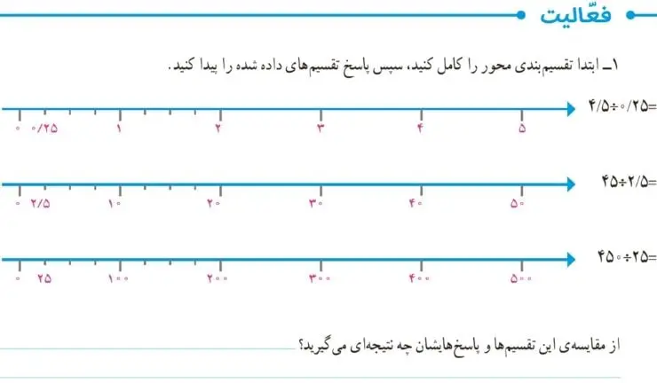 فعالیت صفحه 56 ریاضی ششم سوال 1