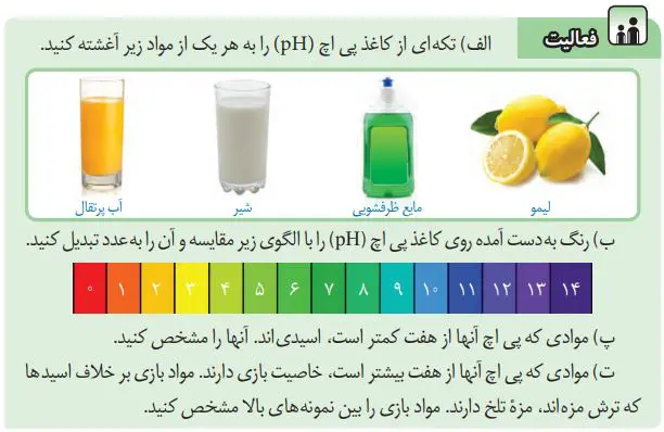 گام به گام علوم هشتم فصل یک | فعالیت صفحه هفت