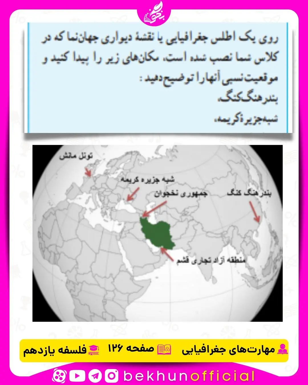 جواب مهارت های جغرافیایی یازدهم انسانی درس نهم