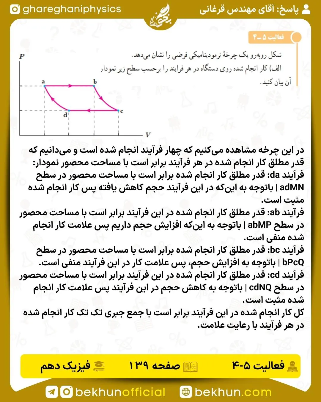 پاسخ فعالیت صفحه 139 فیزیک دهم