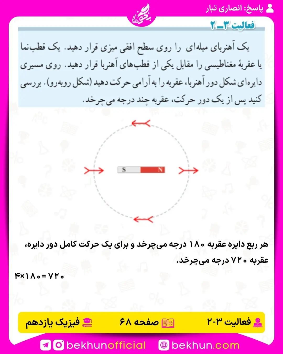 حل فعالیت صفحه 3 فیزیک یازدهم فصل 3