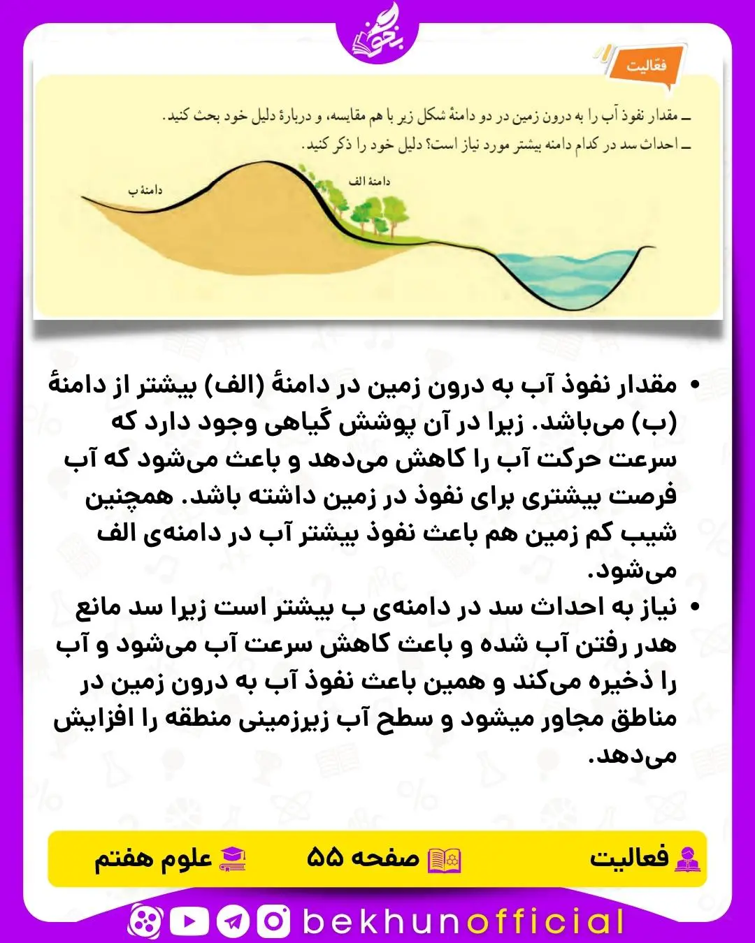 فعالیت صفحه 55 علوم هفتم