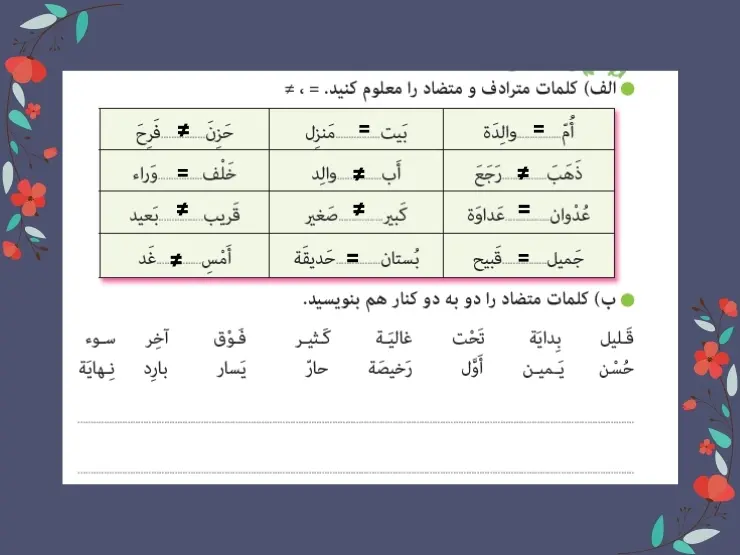 پاسختمرین 12 درس یک عربی هشتم