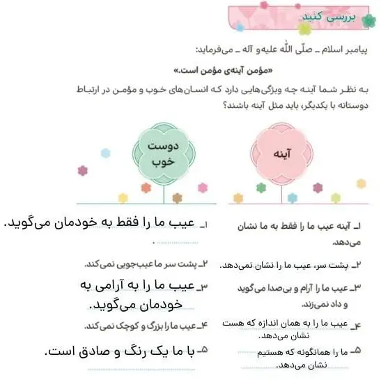 پاسخ بررسی کنید صفحه 79 هدیه‌های آسمان چهارم دبستان