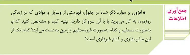 جواب جمع‌آوری اطلاعات زمین‌شناسی یازدهم صفحه 25