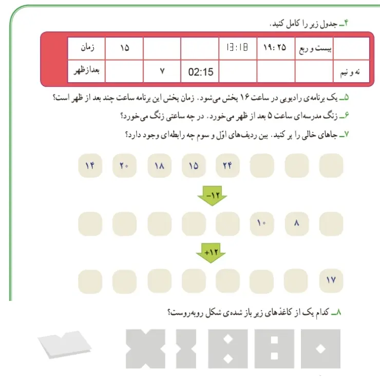حل تمرین صفحه 23 ریاضی سوم