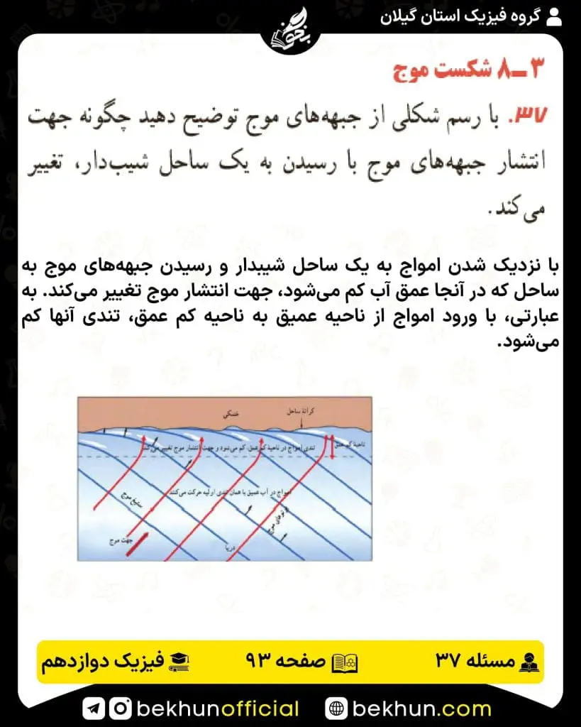 جواب پرسشها و مسئلههای فیزیک دوازدهم تجربی 217 پاسخ پرسش و مسئله 37 صفحه 93 فیزیک دوازدهم تجربی