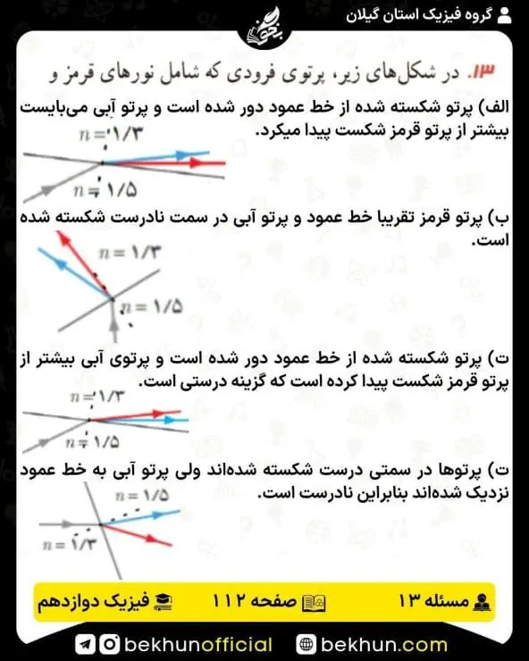 جواب پرسشها و مسئلههای فیزیک دوازدهم ریاضی 276 پاسخ پرسش و مسئله 13 صفحه 112 فیزیک دوازدهم ریاضی