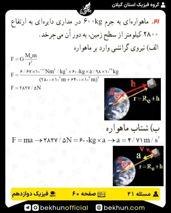 جواب پرسشها و مسئلههای فیزیک دوازدهم ریاضی 226 پاسخ پرسش و مسئله 21 صفحه 60 فیزیک دوازدهم ریاضی