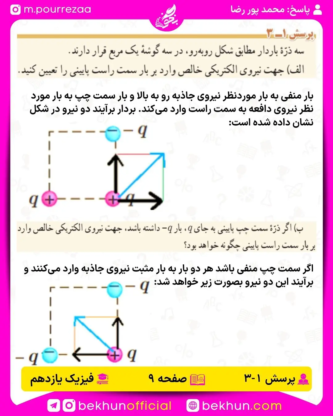 جواب پرسش 1-3 فیزیک یازدهم صفحه 9 فصل اول