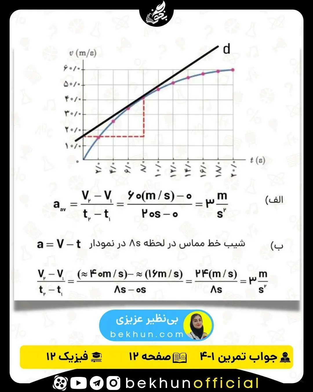 جواب تمرین 1-4 صفحه 12 فیزیک دوازدهم فصل 1