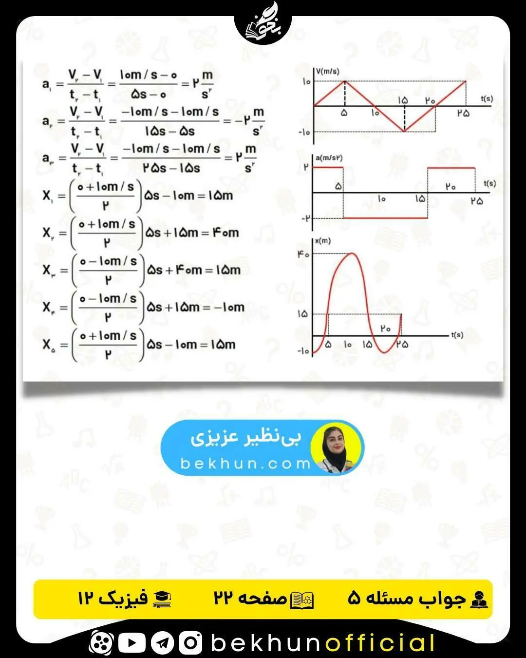 جواب تمرین 5 صفحه 22 فصل یک فیزیک دوازدهم