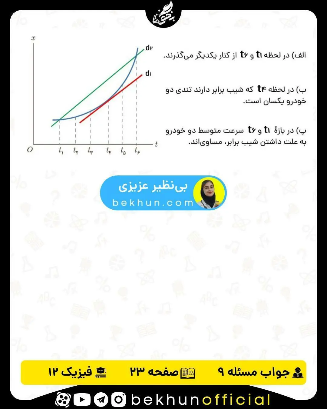 جواب تمرین 8 صفحه 23 فیزیک دوازدهم
