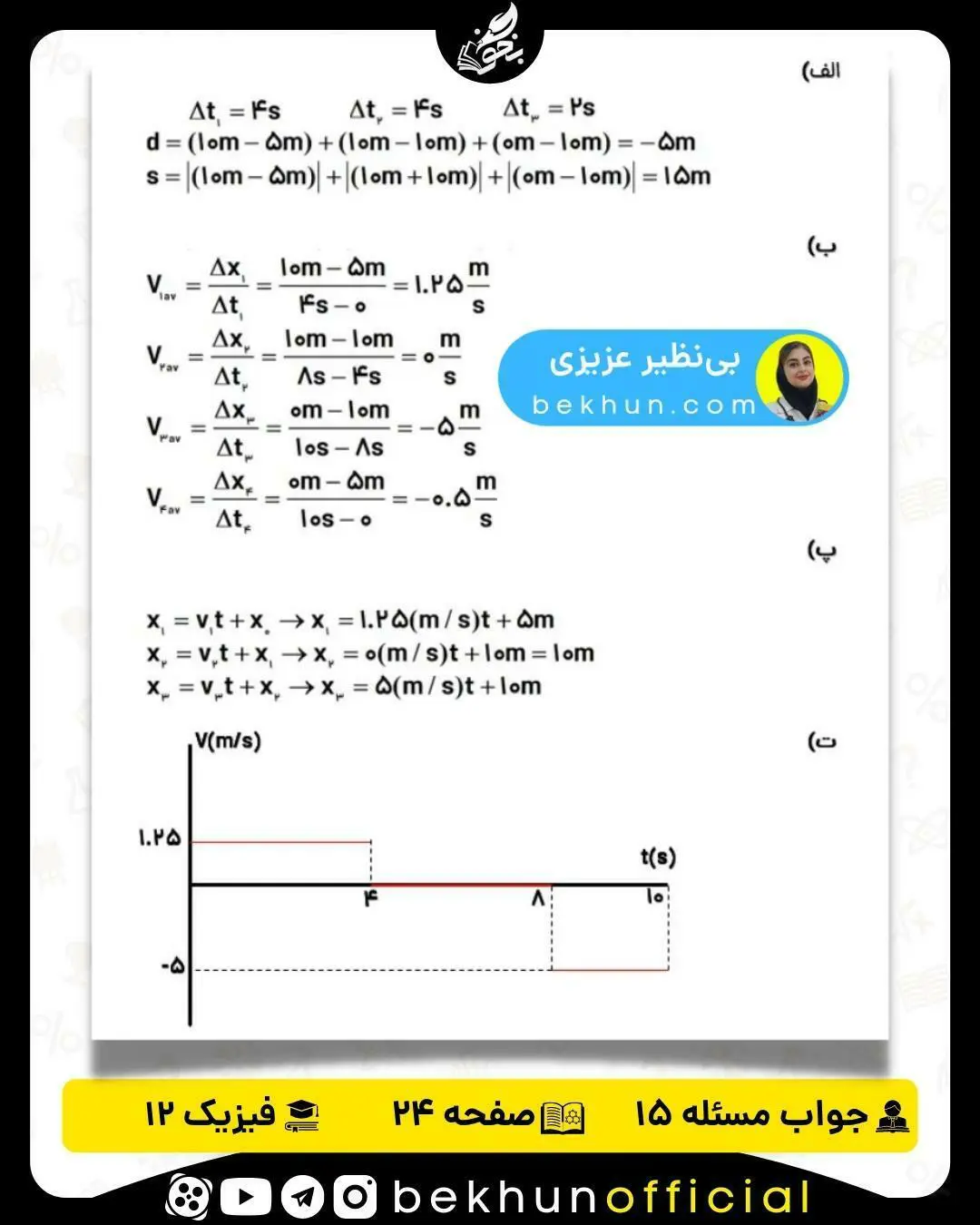 پاسخ تمرین 15 فصل یک فیزیک دوازدهم صفحه 24 