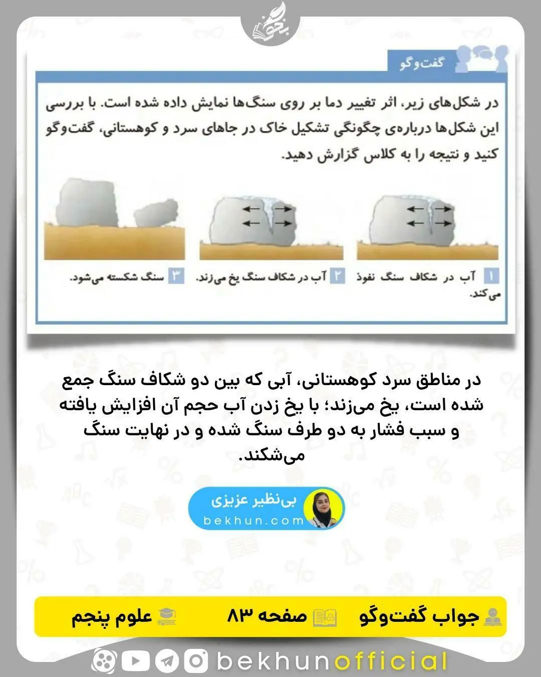 جواب گفت و گو کنید صفحه 83 علوم پنجم 