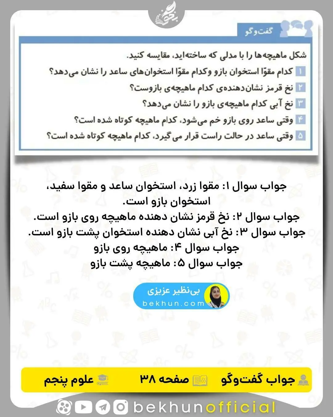 گفت و گو صفحه 38 علوم پنجم با جواب
