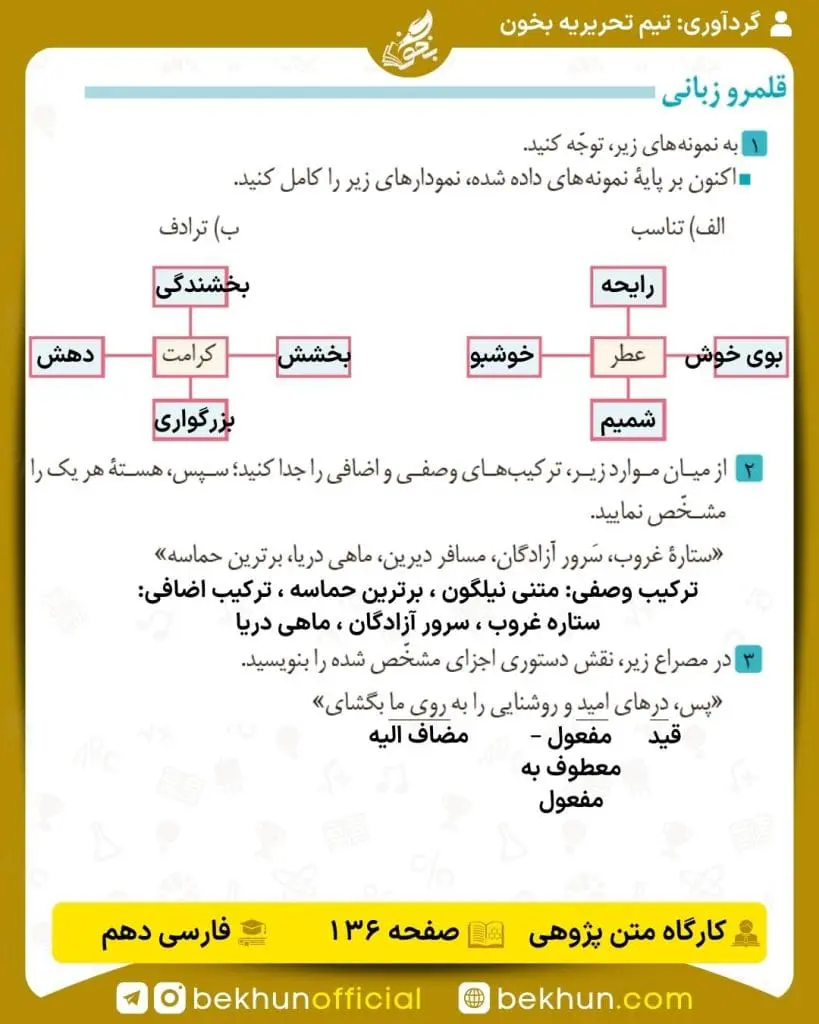 جواب کارگاه متن پژوهی فارسی دهم 74 جواب کارگاه متن پژوهی درس 17 فارسی دهم