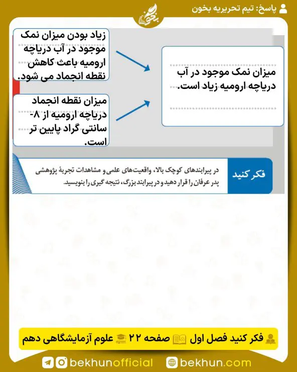 جواب فکر کنیدهای آزمایشگاه علوم تجربی دهم 6 جواب فکر کنید صفحه 22 درس 1 آزمایشگاه علوم تجربی (1)