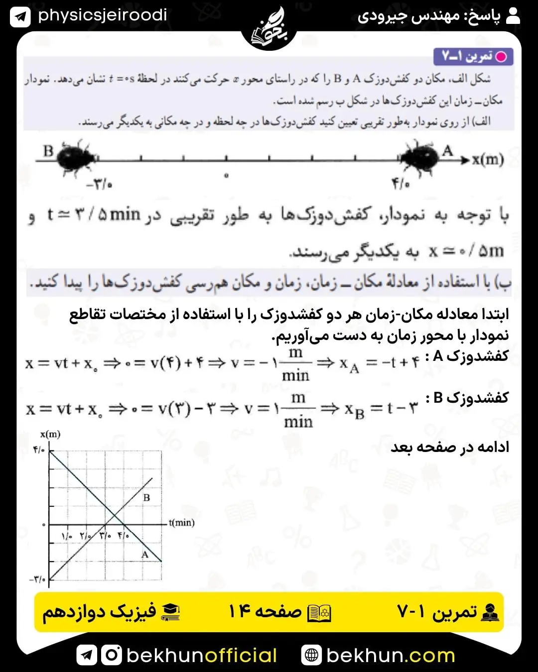 پاسخ تمرین 7 فصل 1 فیزیک دوازدهم 