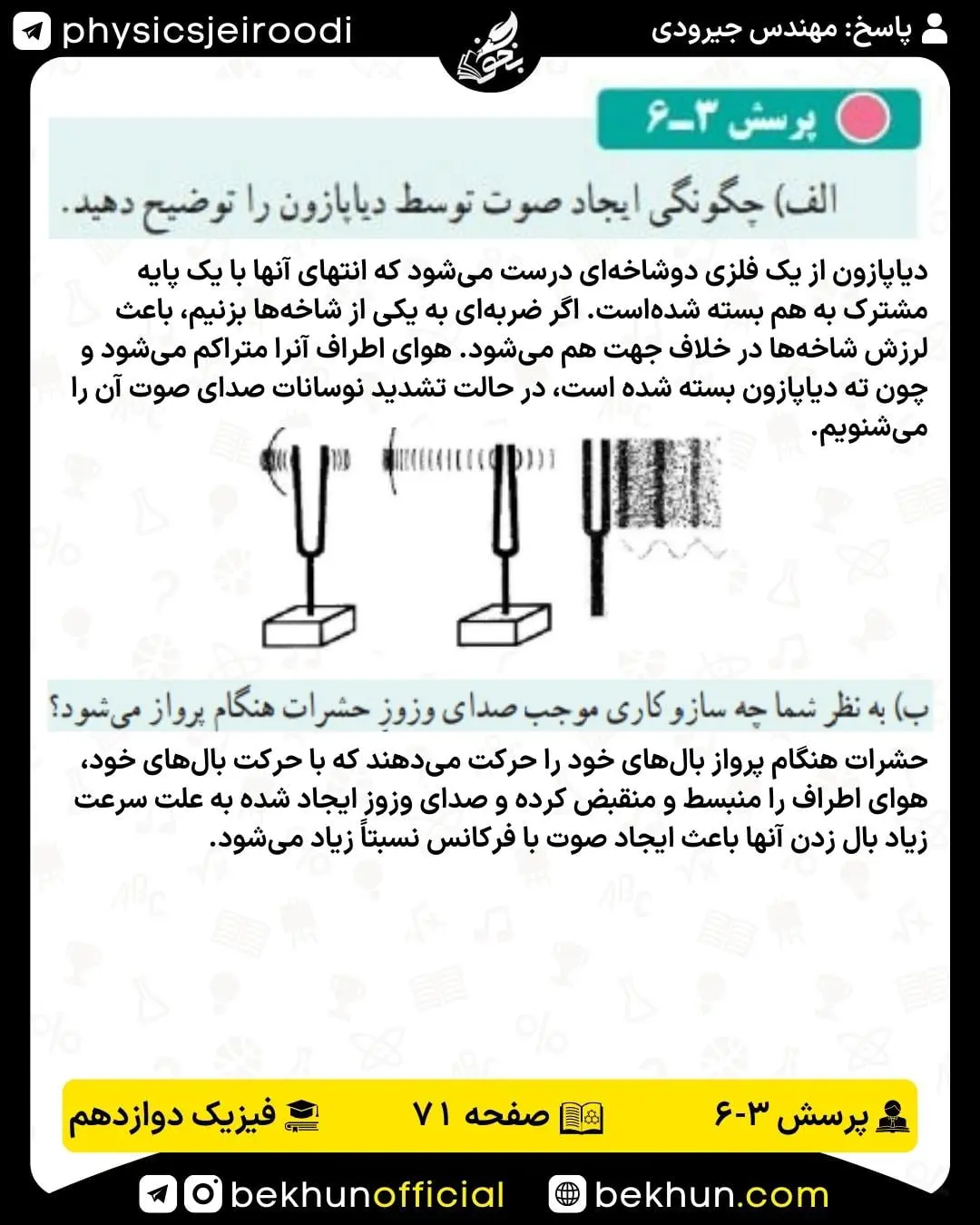 پاسخ پرسش 3-6 فیزیک دوازدهم
