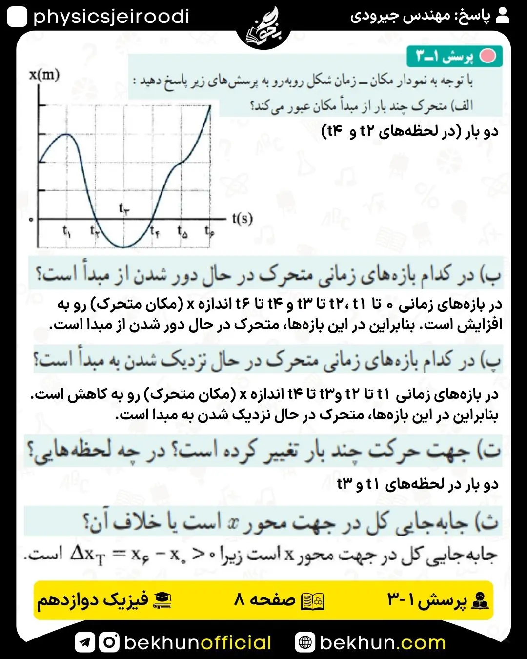 جواب پرسش 3 فصل 1 فیزیک دوازدهم صفحه 8