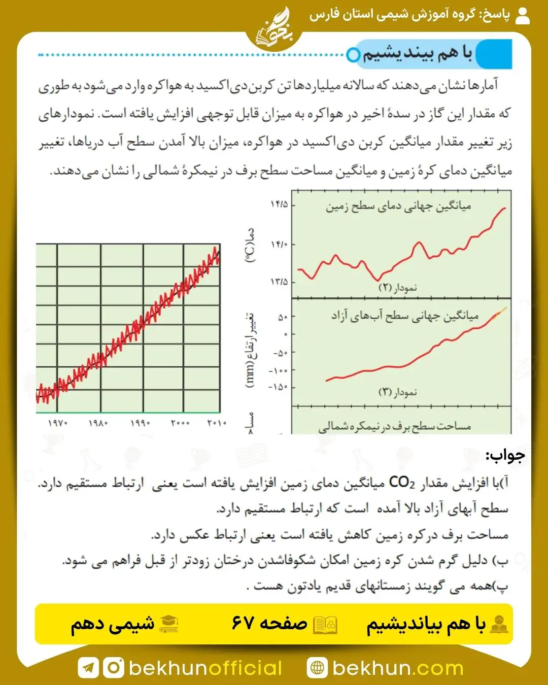 پاسخ باهم بیندیشم صفحه 67 شیمی دهم