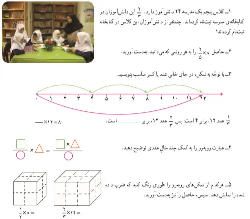 کار در کلاس صفحه 32 ریاضی پنجم دبستان