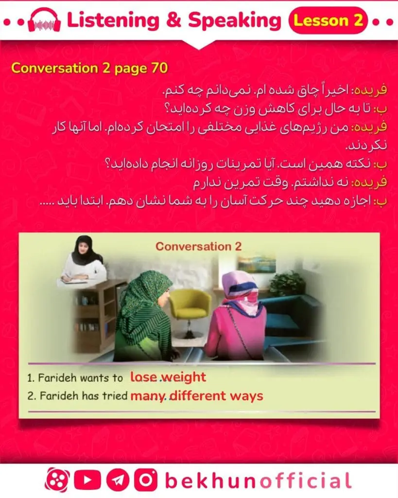 متن بلیسنینگ صفحه 70 زبان یازدهم