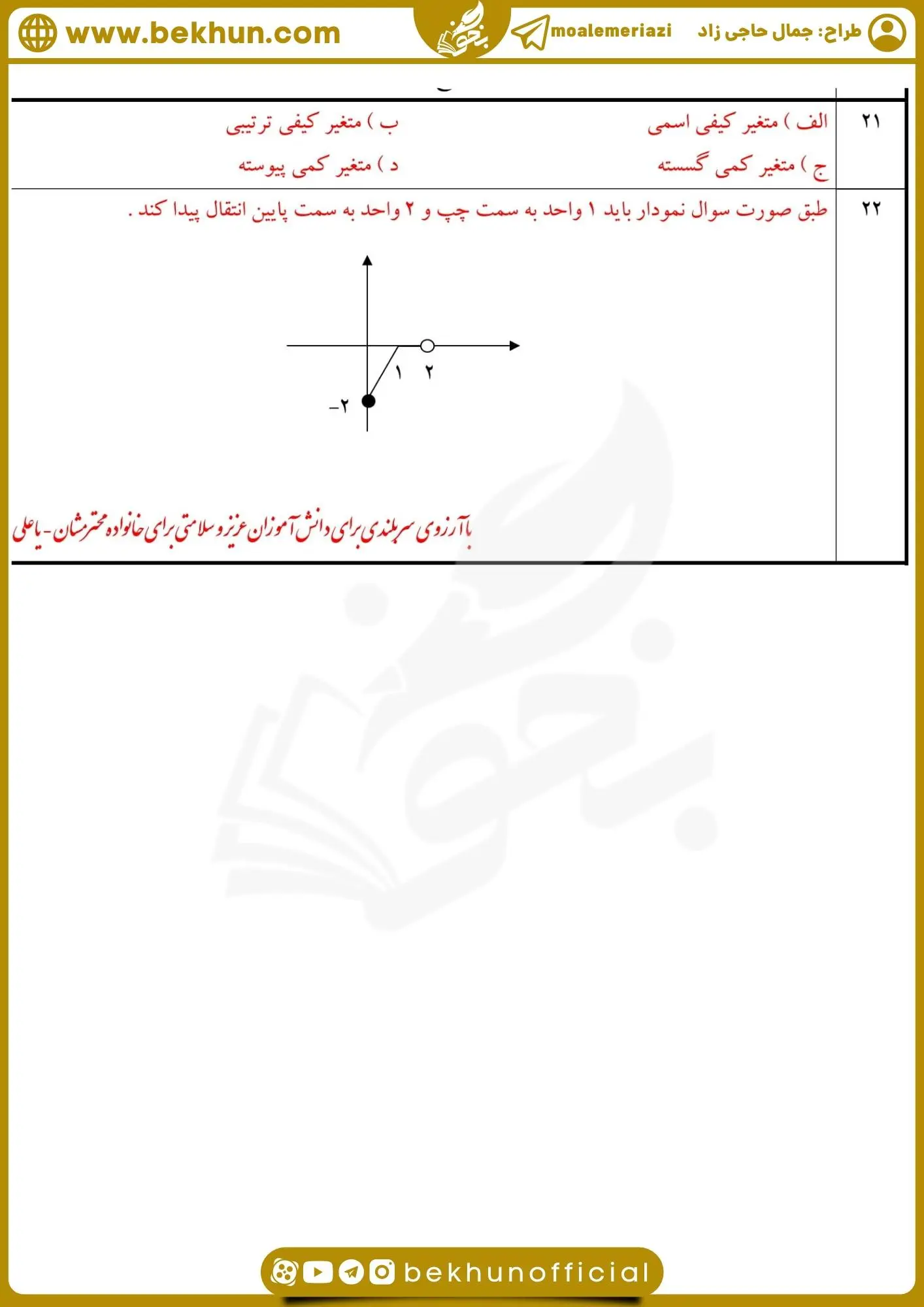 سوالات ریاضی دهم با جواب خرداد