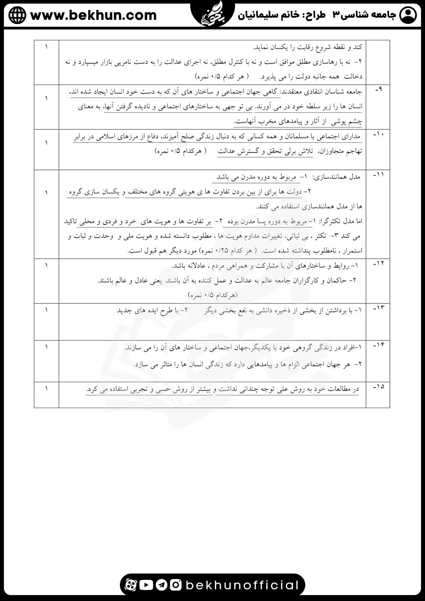 نمونه سوالات نهایی جامعه شناسی دوازدهم انسانی با جواب 89 جواب نمونه سوالات امتحان جامعه شناسی دوازدهم