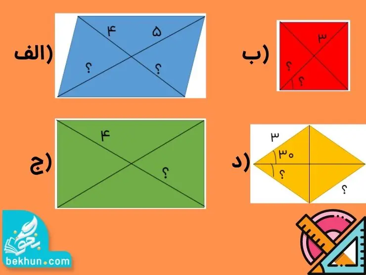 مثال چهارضلعی ریاضی پنجم